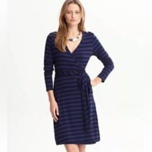Banana Republic Striped Wrap Jersey Dress - Size Small